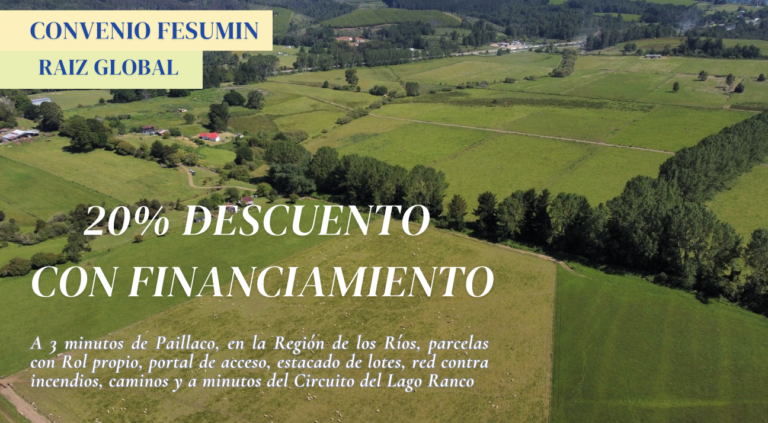Raíces de Paillaco lanza bono navideño exclusivo para socios de Fesumin: últimas parcelas disponibles