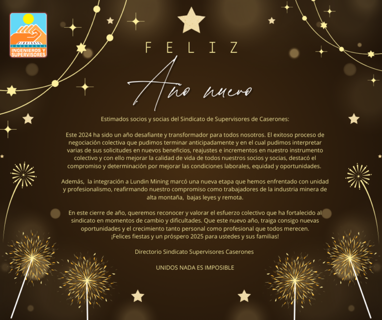 Feliz Año Nuevo socios y socias